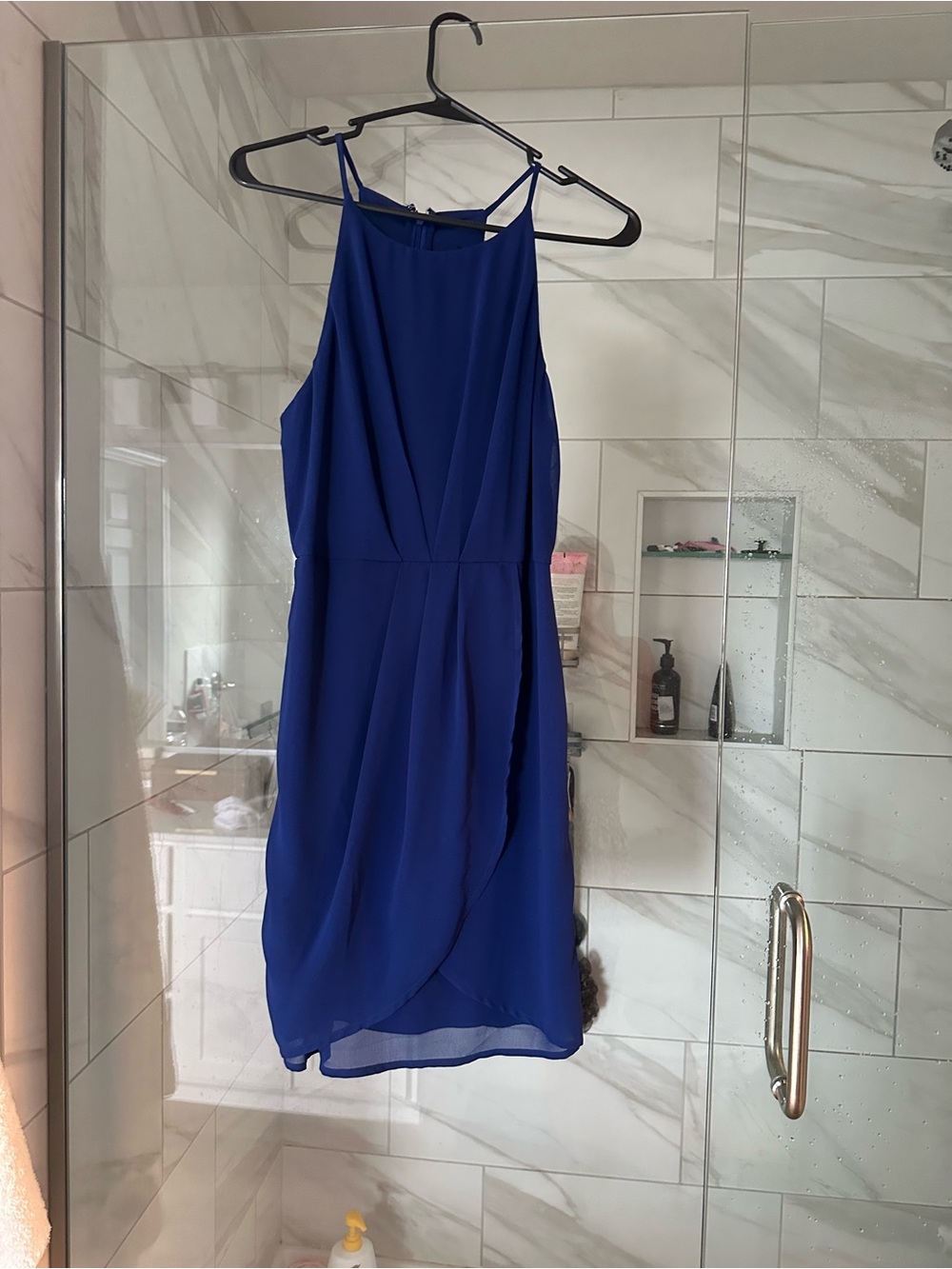 Lulu's Royal Blue Halter Midi Dress